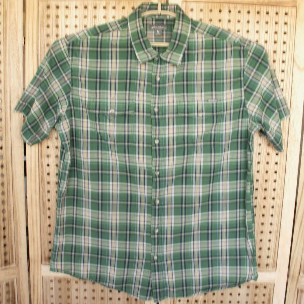 Eddie Bauer Green Plaid Classic Fit Button‎ Down Shirt Mens SIZE TXL